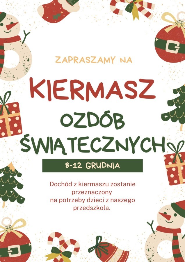 Zaproszenie na Kiermasz Świąteczny